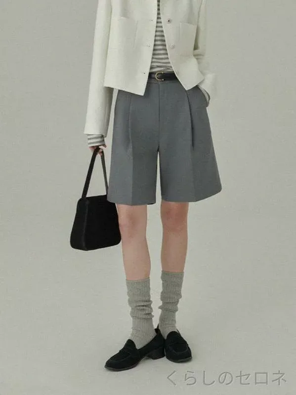 レディース ショートパンツ ハーフパンツ ゆったり ワイド 体型カバー 着痩せ 美脚 上品 きれいめ オフィスカジュアル シンプル 無地 カジュアル トレンド 着回し 大人 膝上 ボトムス 春 夏