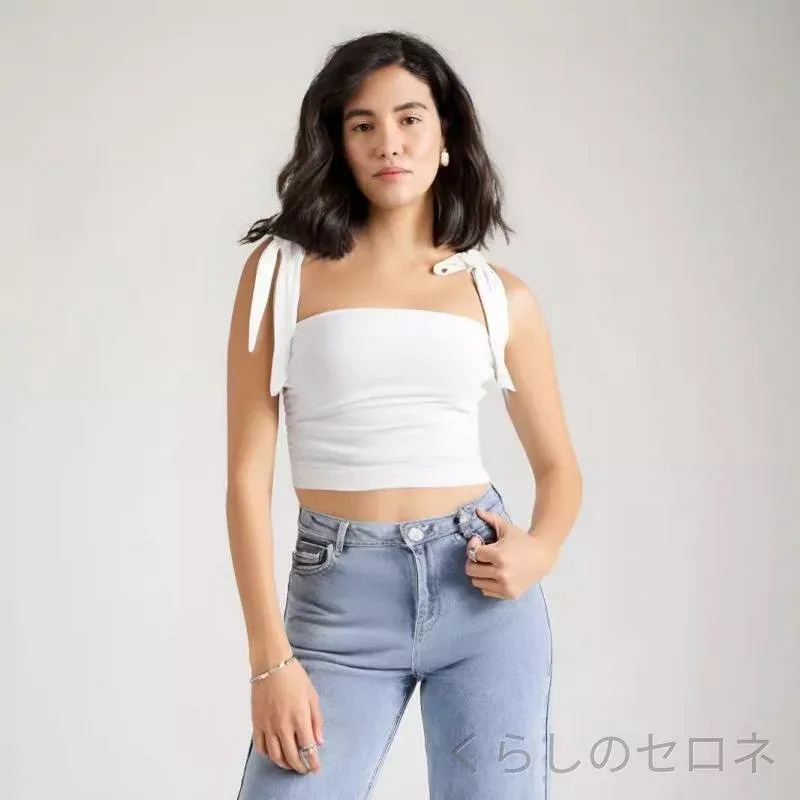 春夏 レディース ノースリーブ キャミソール 蝶結び 紐 スリム セクシー スイート タンクトップ トップス 修身 背心上衣 吊带上衣 無袖上衣 かわいい 女性向け インナー レイヤード 軽量 通勤 通学 部屋着 吸湿速乾