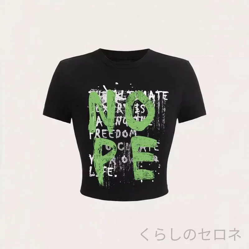 レディース Tシャツ 春夏 ストリート スリム ファッション 正肩 甘辛 トップス かわいい セクシー 肩幅自然 修身シルエット 日常使い 軽やか 接触冷感 綿素材 ブラック ピンク系