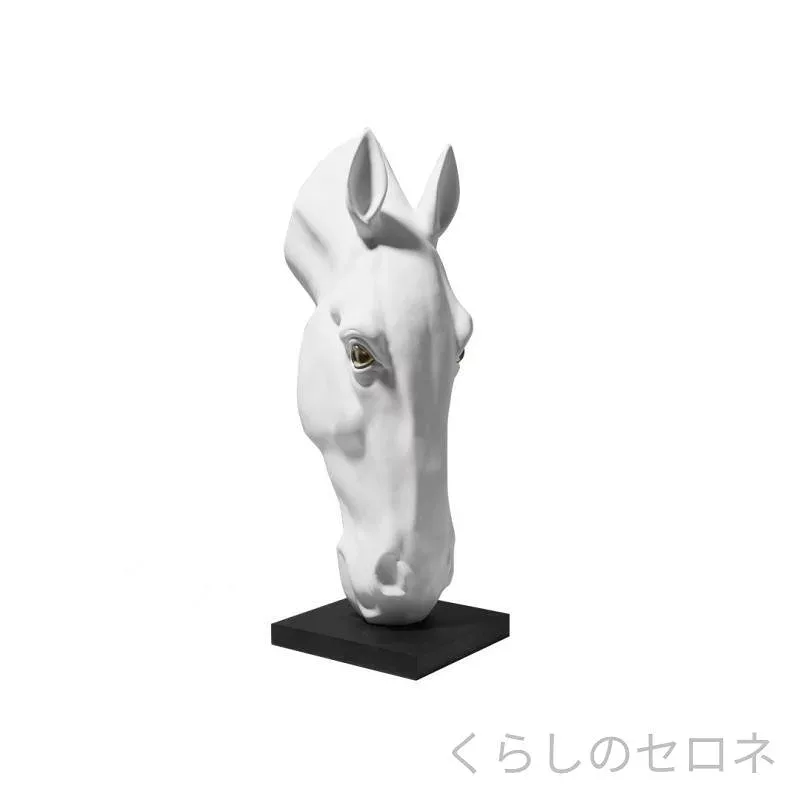 インテリア 置物 オブジェ 馬 ホース 馬頭 大型 床置き モダン アジアン 高級感 玄関 リビング ホテル ショールーム 別荘 オフィス 応接室 芸術的 装飾品 ディスプレイ ラグジュアリー