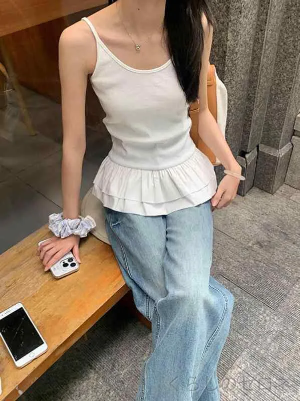 Spring/Summer Women's Camisole, Lightweight, Ballet Style, Lace, Hem Design, Slim, Inner, Layered, Beautiful, Cute, Cool to the Touch, Moisture Absorbent, Quick Drying, Commuting to School, Loungewear