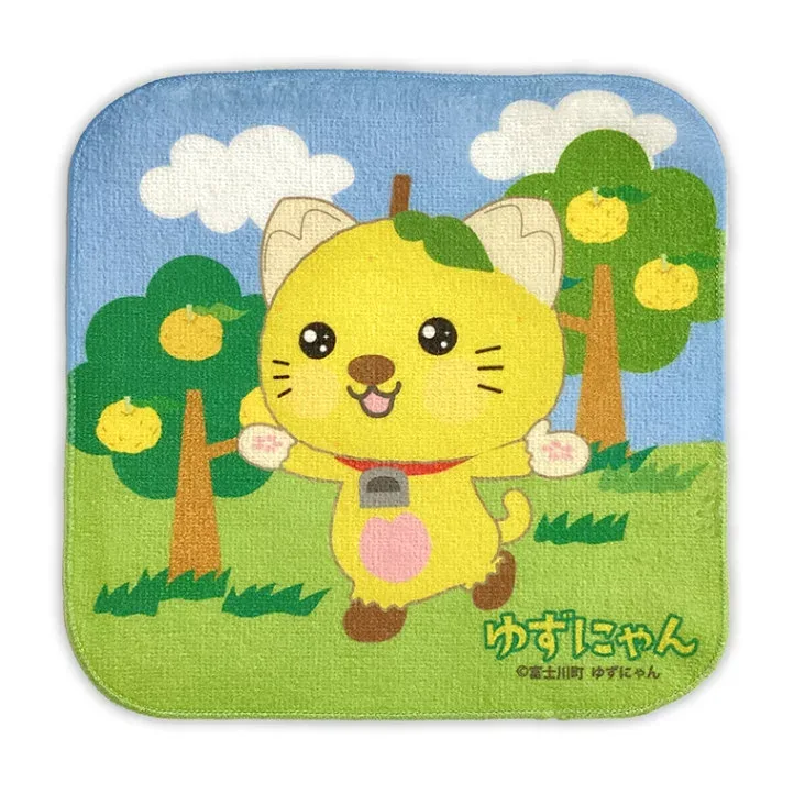 ゆずにゃんタオルハンカチ 山梨県 富士川町 ゆるキャラ ご当地キャラ オリジナル グッズ