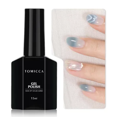 TOMICCA ジェルネイル シアーカラージェル 単色 透明感ある 15ml UV/LED対応 初心者&プロ適用 ポリッシュタイプ セルフネイル(グレーブルー)