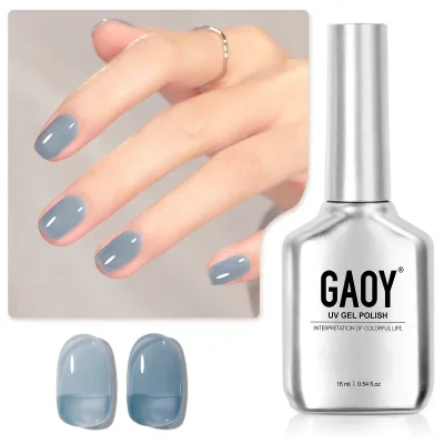 GAOY ジェルネイル シアーカラージェル ブルーゼリー ジェル 透明感 16ml UV・LED対応 ソークオフジェル ポリッシュタイプ セルフネイル(1722 くすんだ青)