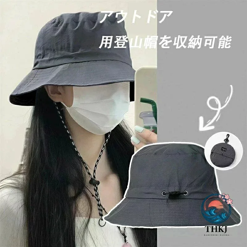【全品2点で5%OFF】男女兼用日よけバケツ帽 コンパクト収納 折りたたみ式 屋外日除けおしゃれハット
