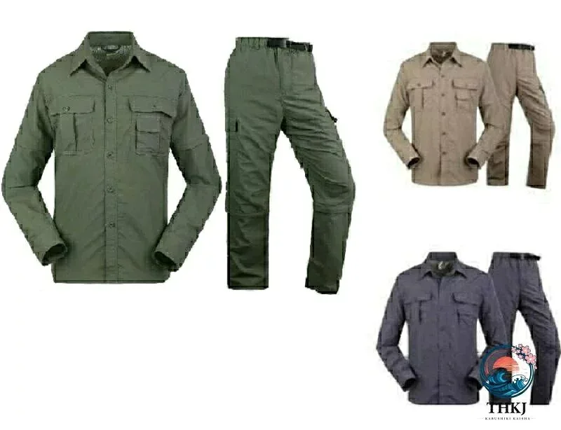 【全品2点で5%OFF】フィッシング アウトドア 作業服 登山 釣り 上下セット 取り外し拆 吸汗速乾 春夏秋冬カット 長袖 メンズ 通気性 吸汗性 速乾性