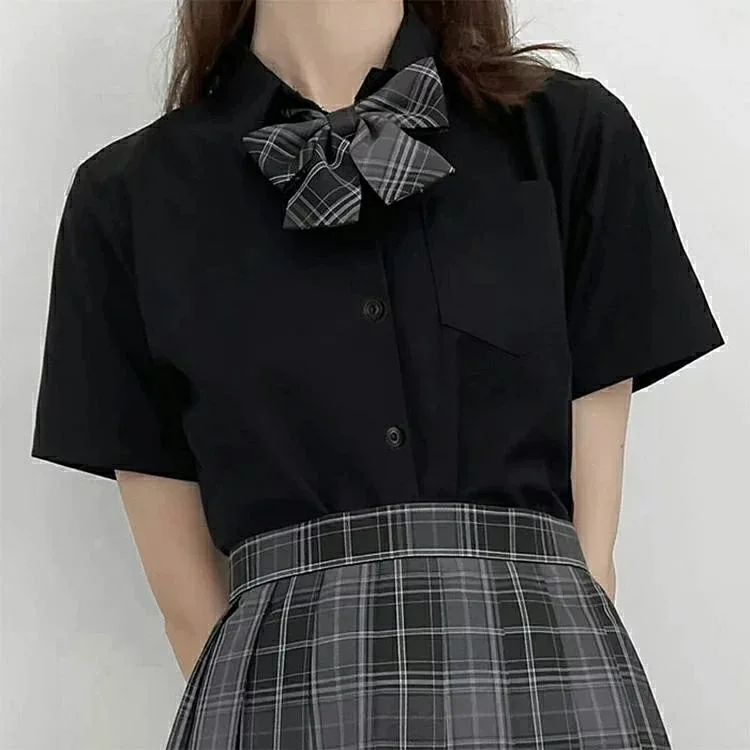 【全品2点で5%OFF】XS?5XL スクールシャツ 半袖 女子 大きいサイズ 透けない 開襟 女子制服 ワイシャツ y シャツ 形態安定 A 体 標準体 女子用シャツ ポケ