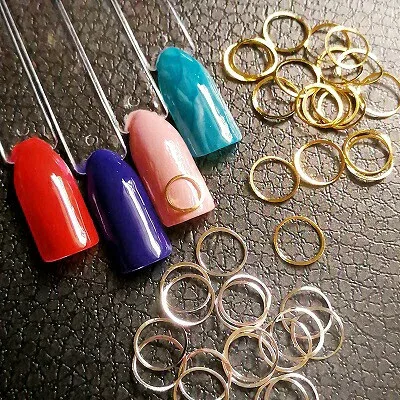 【 200個前後 7mm 】 ネイル用スタッズ レジン封入用(中抜きサークル) ネイルアート レジン スタッズ デコパーツ ハンドメイド メタルパーツ ネイルパーツ セルフネイル