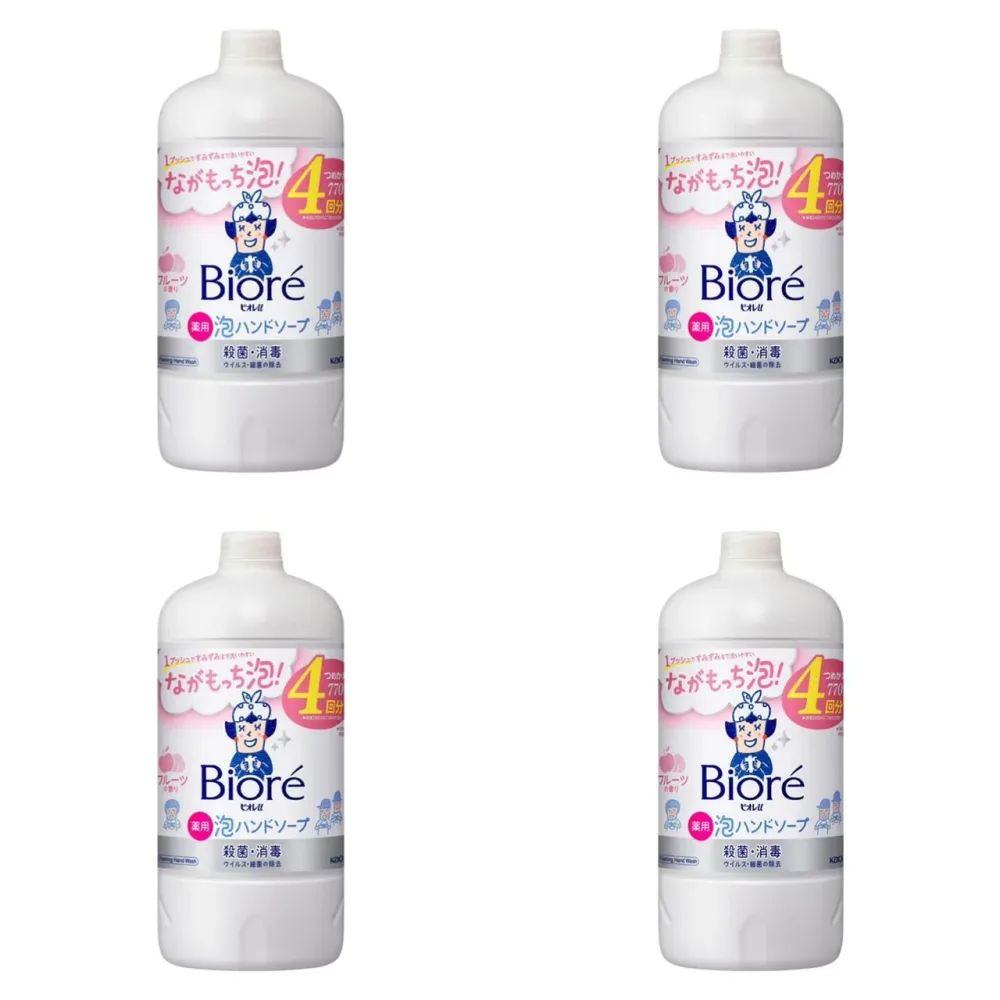 【4個セット】ビオレu 泡ハンドソープ フルーツの香り つめかえ用 770ml 4901301416056