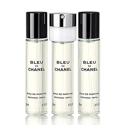 CHANEL (シャネル) BLEU DE CHANEL Eau de Parfum Twist and Spray REFILLS 3x0.7 FL. OZ. Refill ブルー ドゥ シャネル オードゥ パルファム トラベル スプレイ 20mL×3(リフィル)