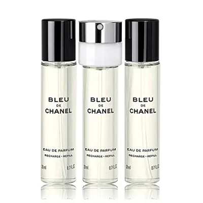CHANEL (シャネル) BLEU DE CHANEL Eau de Parfum Twist and Spray REFILLS 3x0.7 FL. OZ. Refill ブルー ドゥ シャネル オードゥ パルファム トラベル スプレイ 20mL×3(リフィル)
