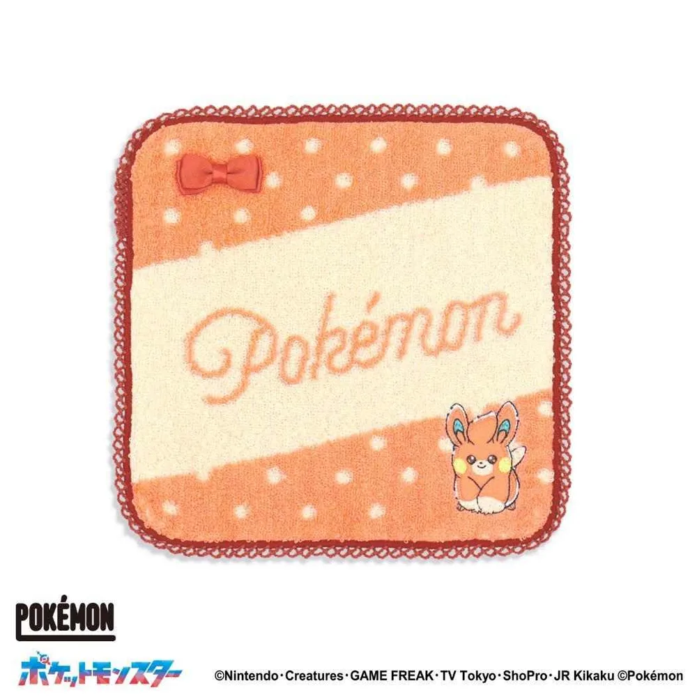 【最大1000円OFFクーポン!】ポケットモンスター ミニタオル フルフィーコットン タオルハンカチ リボンドット パモ オレンジ ポケモン タオル美術館 プレゼント かわいい キャラクター グッズ メール便可 シネマコレクション