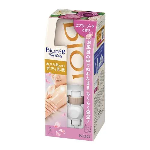 ビオレu ザ 〔 The Body 〕 ぬれた肌に使う ボディ 乳液 エアリーブーケの香り セット (フック+ノズル+つりさげパック 300ml) お風呂場で立ったままワンプッシュ ボディクリーム