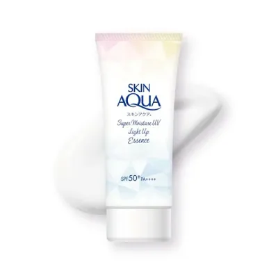 スキンアクア(SKIN AQUA) スーパーモイスチャーUV ライトアップエッセンス 70g フローラルミュゲの香り (ビタミンC誘導体、光パール、化粧下地、日焼け止め、SPF50+ PA++++、トーンアップ)