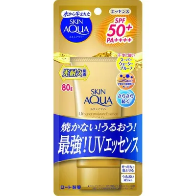 スキンアクア (skin aqua) スーパーモイスチャーエッセンスゴールド 日焼け止め ホワイト 80グラム (x 1)