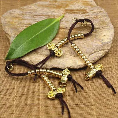 Accessory Parts Women's Men's Copper Counter Brass Handicraft Handmade Material Keychain Charm Buddhism Prayer Beads Buddhist Fixtures DIY