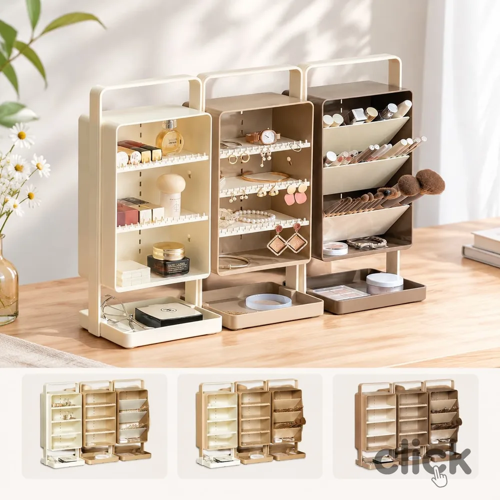 コスメ立体収納ケース メイクボックス 化粧品収納 リップ収納 リップスタンド リップ メイクブラシ アクセサリー収納ケース メイクスタ