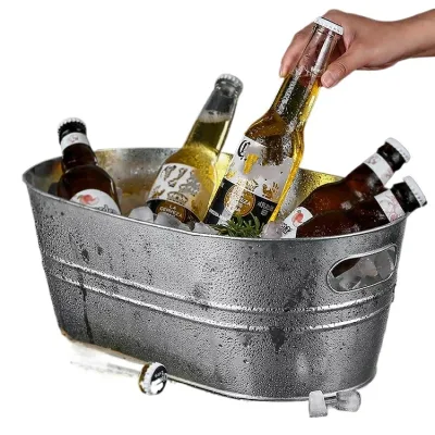 アイスバケット 氷バケット 持ち手付き クリア パーティー 宅飲み ビール ワイン シャンパン 冷やす イベント 飲食店 カラオケ 家用 簡単使い おしゃれ 氷入れ ドリンククーラー