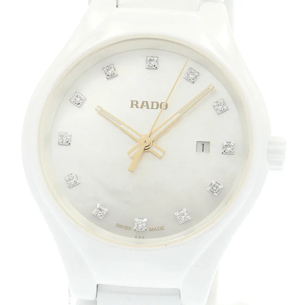 ラドー RADO R27061902/111.0061.3 トゥルー 12Pダイヤ デイト クォーツ レディース 美品 _914704【ev20】【中古】
