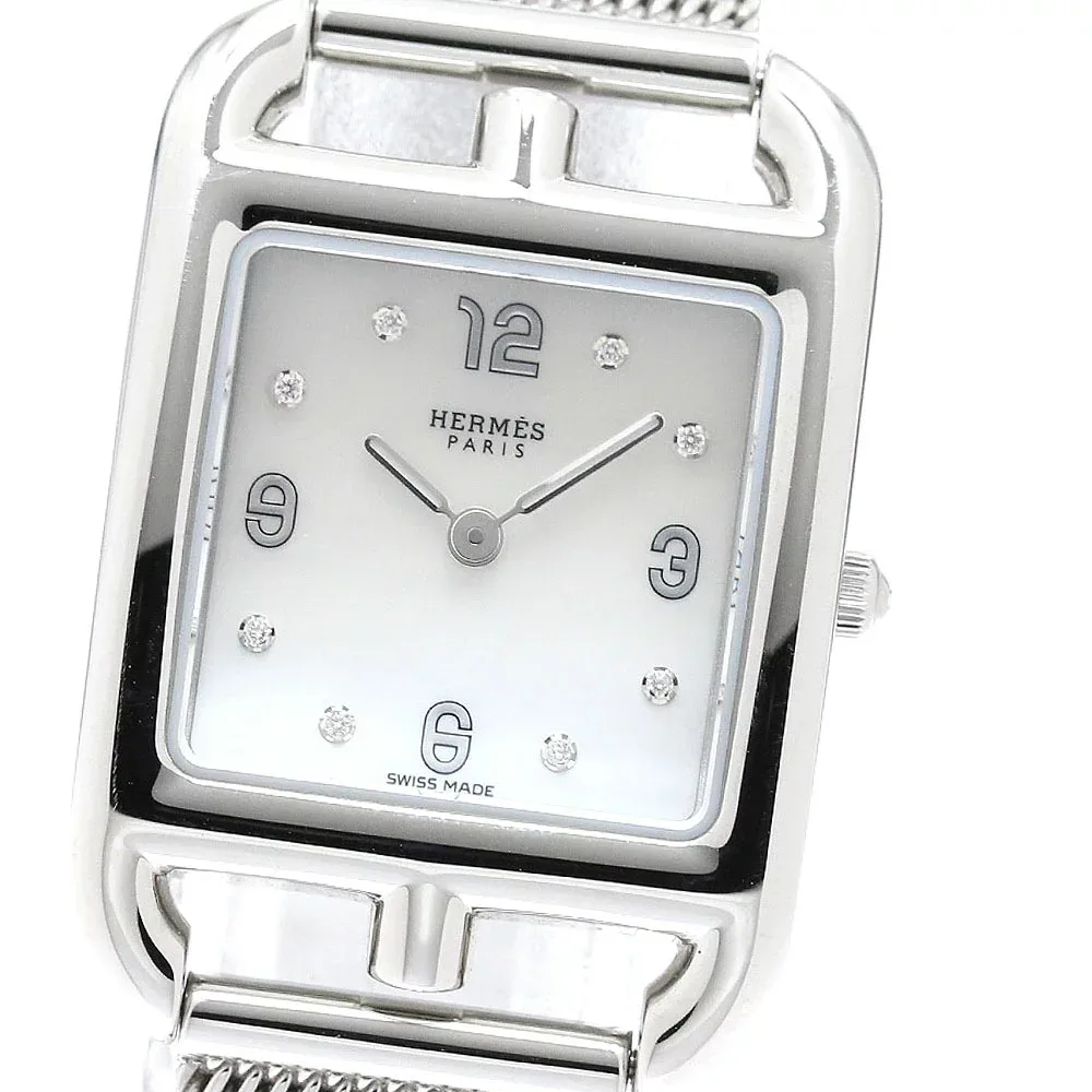 エルメス HERMES CC1.210a ケープコッド 8Pダイヤ クォーツ レディース 内箱付き_950797【中古】