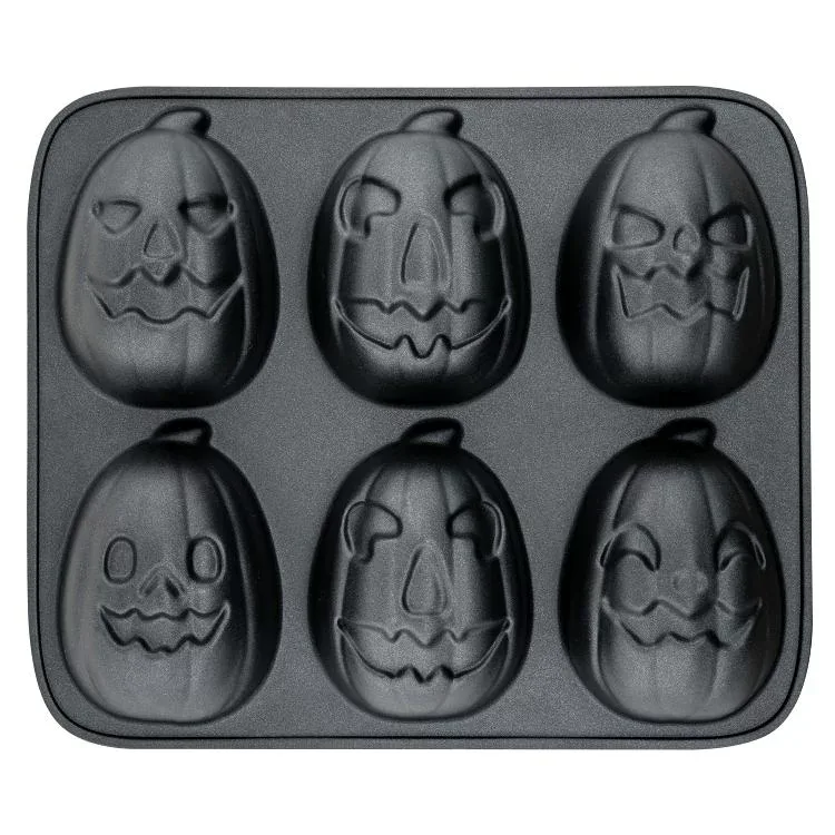 ウェイトゥセレブレート ベーキングパン 6穴 パンプキン ブラック Way to Celebrate, Pumpkin Cast Aluminum 6-Cavity Baking Pan, Black 【お取り寄せ商品】