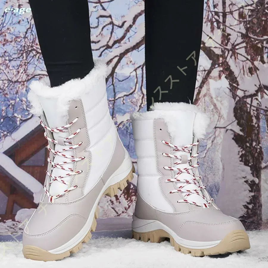 ブーツ レディース スノーブーツ ロングブーツ 防水 冬 裹起毛 雪靴 防寒防滑 撥水加 長靴 スキー ブーツ スノーシューズ おしゃれ 軽量 滑り止め 綿靴 通勤