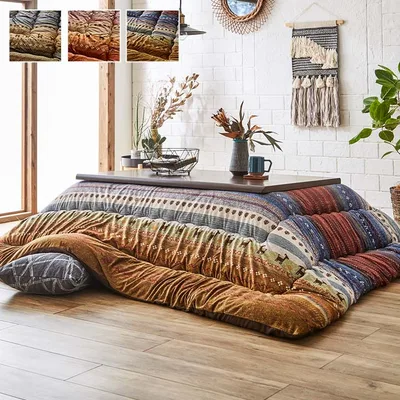 ギャッベ柄 こたつ布団 正方形 掛け単品 約205×205cm