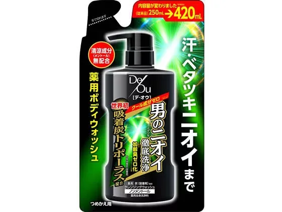 ロート製薬 デ・オウ 薬用クレンジングウォッシュ ノンメントール 詰替420mL ボディソープ詰替え用 バス ボディケア スキンケア