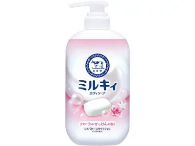 牛乳石鹸 ミルキィボディソープ フローラルせっけん ポンプ 500mL ボディソープ バス ボディケア スキンケア