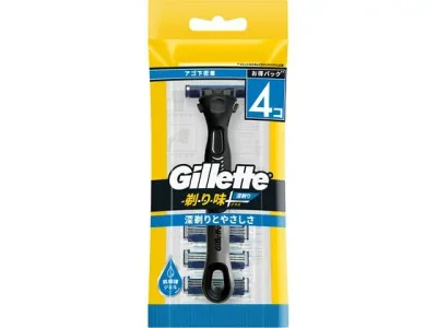 P&G ジレット剃り味プラス 深剃り 本体+替刃4個付 P&G ジレット シェービング スキンケア