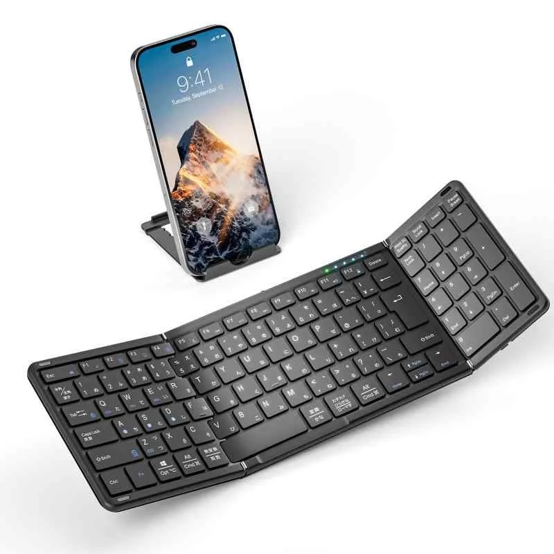 【高級版】Omikamo Bluetooth キーボード 折り畳み式 ワイヤレス テンキー付き iphoneキーボード ブラック