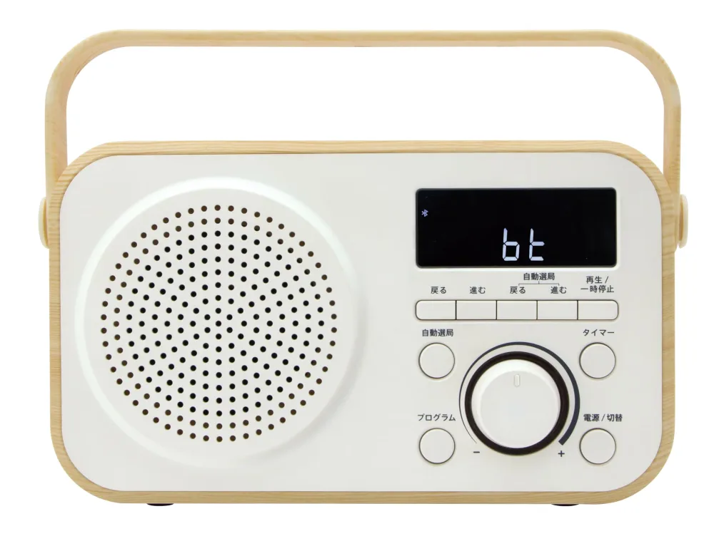 【中古】(非常に良い)電響社(Denkyosha) ゼピール ラジオ付手元スピーカー木聲(きこえ)テレビ 簡単操作 AC電源/乾電池の2WAY 持ち運びハンドル ラジオ付 DTS-WS230WH