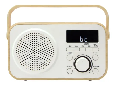 【中古】(非常に良い)電響社(Denkyosha) ゼピール ラジオ付手元スピーカー木聲(きこえ)テレビ 簡単操作 AC電源/乾電池の2WAY 持ち運びハンドル ラジオ付 DTS-WS230WH