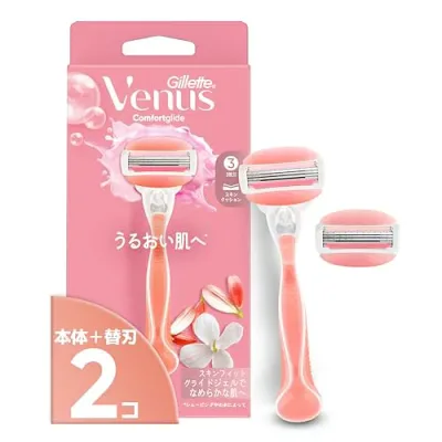 Gillette Venus VENUS(ヴィーナス) カミソリ 剃刀 女性用 ホワイトティーの香り うるおい肌へ 本体 替刃 2個 コンフォー