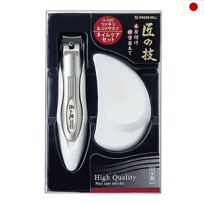 日本製 キャッチャー つめきり & ステンレス ツメヤスリ セット 高級 爪切り キャッチャー ネイル 爪ヤスリ G-1002 メール便 送料無料 代引き不可 配送日時時間指定不可