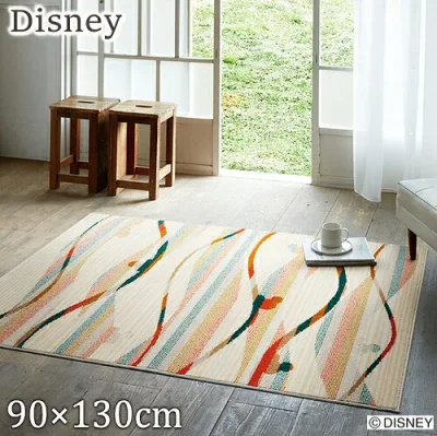 ラグ カーペット ディズニー 90×130cm ミッキー/キャンディラインラグ DRM-106A 北欧 おしゃれ かわいい 大人のディズニースタイル MICKEY Candy line RUG ポリエステル S01 ラグマット 春夏秋冬用