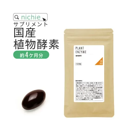 植物 酵素 サプリ 120粒(約4ヶ月分) 酵素サプリメント 酵素粒 で 酵素ドリンク 酵素スムージー より手軽に 国産 野菜 やさい を使った 酵素 ダイエット サプリメント nichie ニチエー RSL #別売詰め替えボトル対応 【サプリ】