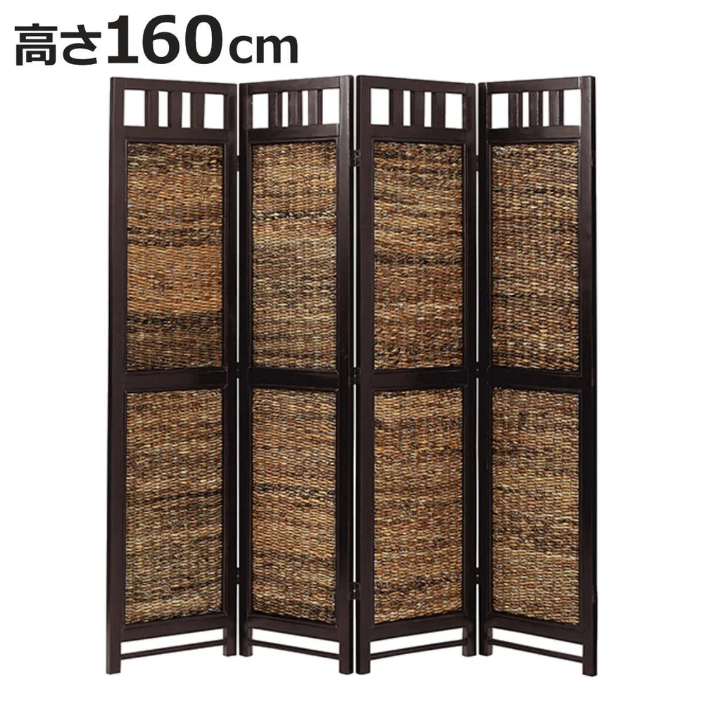 衝立 スクリーン 4連 アジアン家具 Banana Leaf 高さ160cm ( ついたて パーテーション パーティション アジアン バナナリーフ アジアンリゾート リゾート風 南国リゾート風 南国テイスト 間仕切り つい立て 間仕切 )【3980円以上送料無料】
