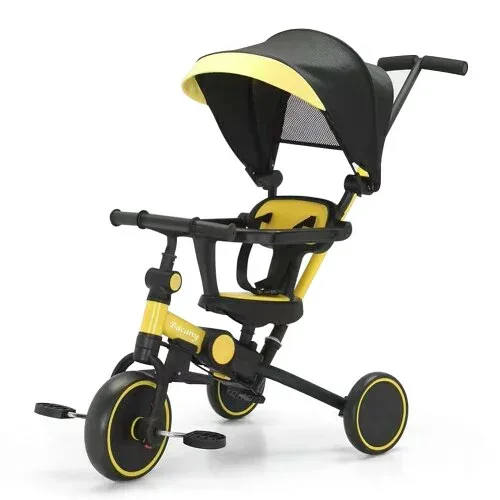 Bacany 子供用三輪車 7in1 三輪車 ステップ付き 折りたたみ 手押し棒 おしゃれ 1歳-6歳 ランニングバイク コンパクト 自転車 おもちゃ 乗用玩具 幼児用 キッズバイク プレゼント おもちゃ 調