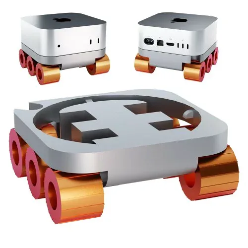Dododigital Pro Mac Mini M4用スタンド、3 Dプリン、 放熱、 卓上用スタンド、ホコリ防止装置、火星探査機をモチーフにしたユニークな形状 -ブラック (オレンジ)