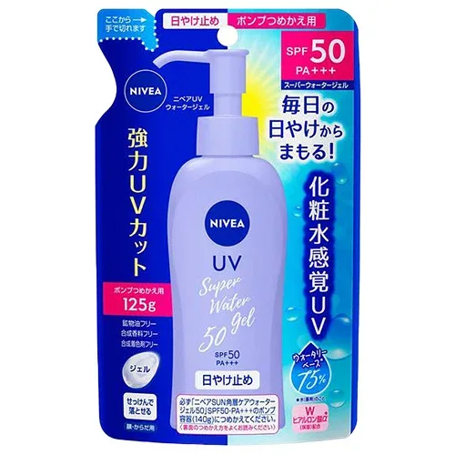 花王 ニベアUV ウォータージェル SPF50 つめかえ用 125g 1セット(24個)(4901301298706 x24) 取り寄せ商品