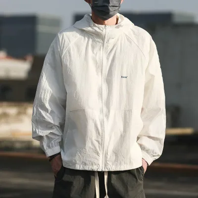 カット 日焼け止め メンズ 通気性 速乾 薄手 レイヤード フード付き フルジップ ソフトシェル 無地 長袖 ラッシュガード 紫外線対策 アウトドアウエア 春夏 スポーツ トップス