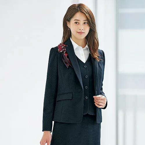 グロウ GROW SERVO GJAL-2159 事務服 ジャケット 受付 オフィス レディース オールシーズン 洗える 大きいサイズ 抗菌防臭 紺 5号-19号 【送料無料】