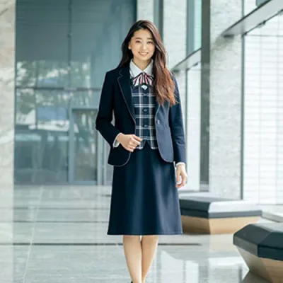 アルファピア ALPHA PIER チクマ AR3895 事務服 Aラインスカート 受付 オフィス レディース オールシーズン 洗える 大きいサイズ ブラック/ネイビー 5号~17号 【送料無料】