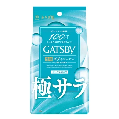 ギャツビー(GATSBY) さらさらデオドラント ボディペーパー フレッシュシャボン <徳用タイプ> 30枚入 マンダム(mandom)