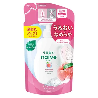 ナイーブ 植物性 ボディソープ やさしいピーチソープの香り 液体タイプ 詰替用 360mL つめかえ 詰め替え naive クラシエ(Kracie)