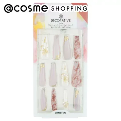 「ポイント10倍 10月20日」 Decorative Nail ネイルチップ 大理石グレージュ 24pcs ネイルチップ アットコスメ