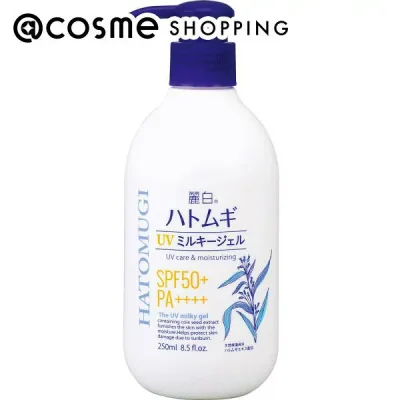 「ポイント10倍 10月20日」 麗白 ハトムギ UVミルキージェル ポンプタイプ(本体) 250ml 日焼け止め アットコスメ