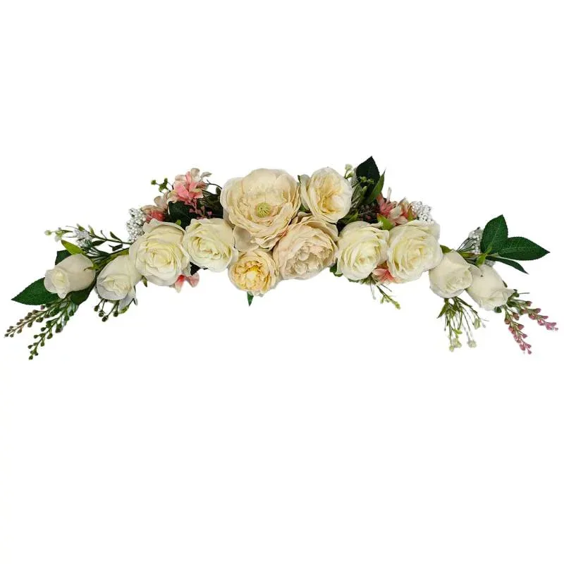 婚礼の儀式装飾 人工スワッグ OrgMemory 造花 63cm 1本 結婚式リース 壁飾り花 飾りドアデコレーション 家テーブル 結婚 飾り用 撮影用(シャンパン)