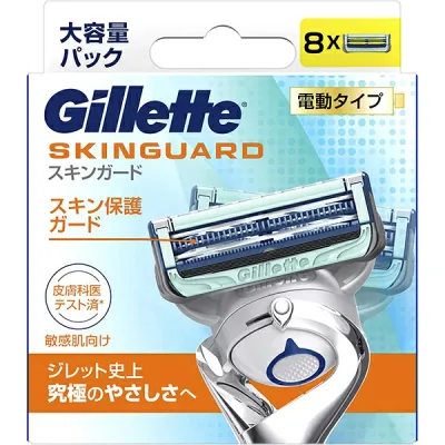 ジレット スキンガード 電動タイプ 替刃 8個入【髭剃り】【シェービング】【Gillette】【P&G】
